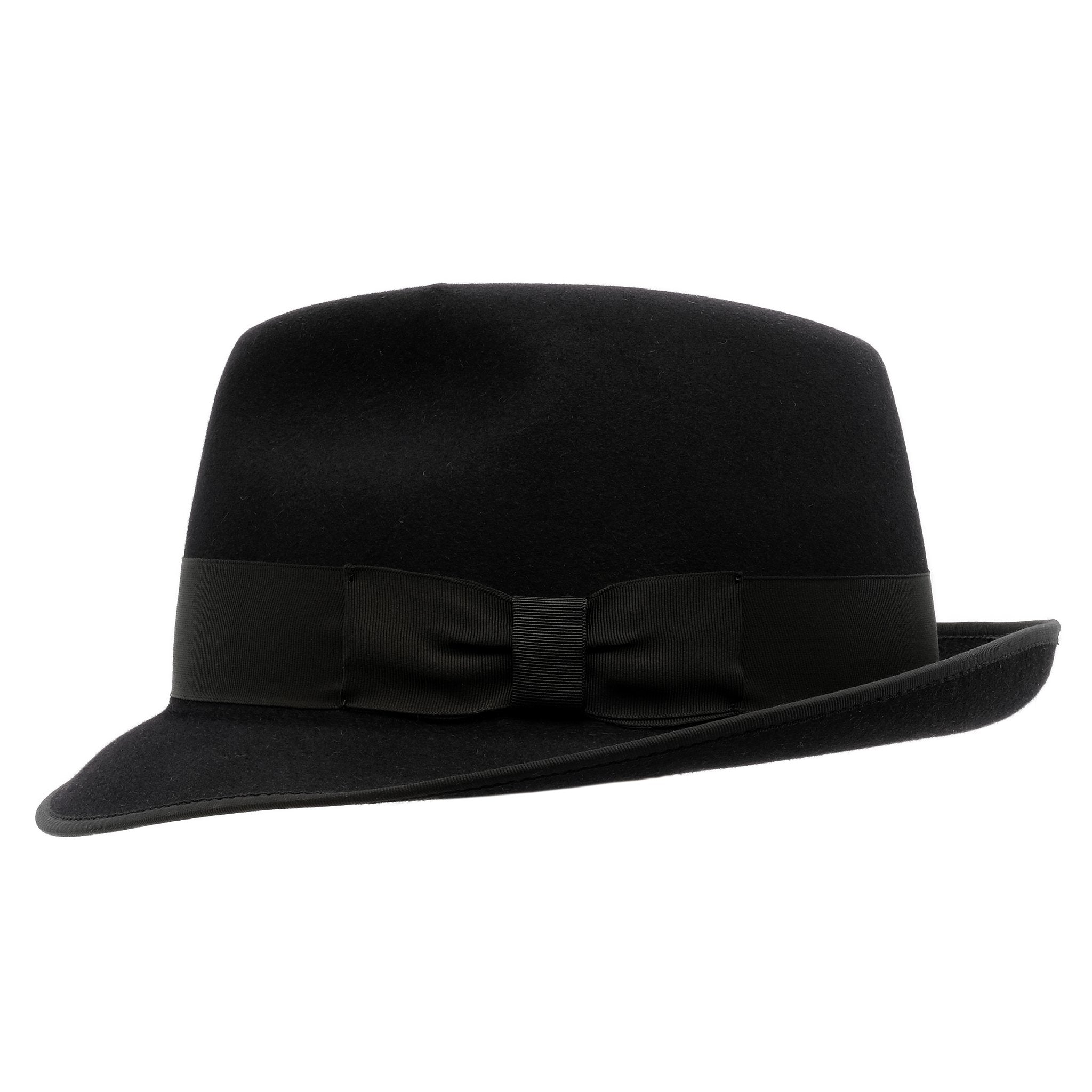 Side view of the Akubra Hampton hat in black