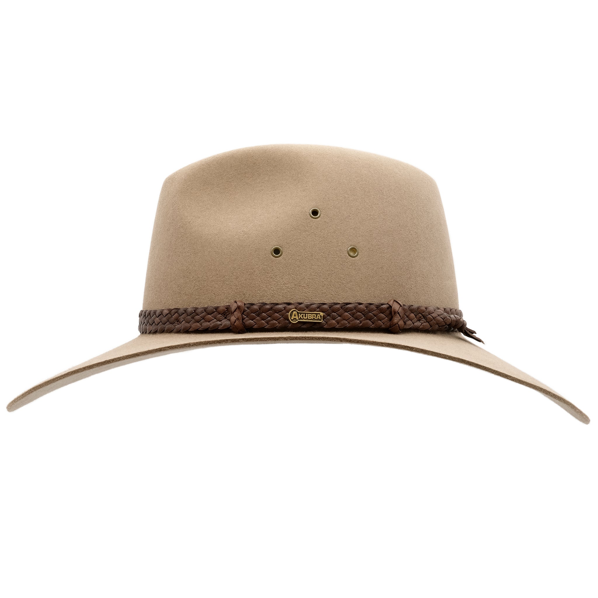side view of the Akubra Riverina Hat in Bran colour