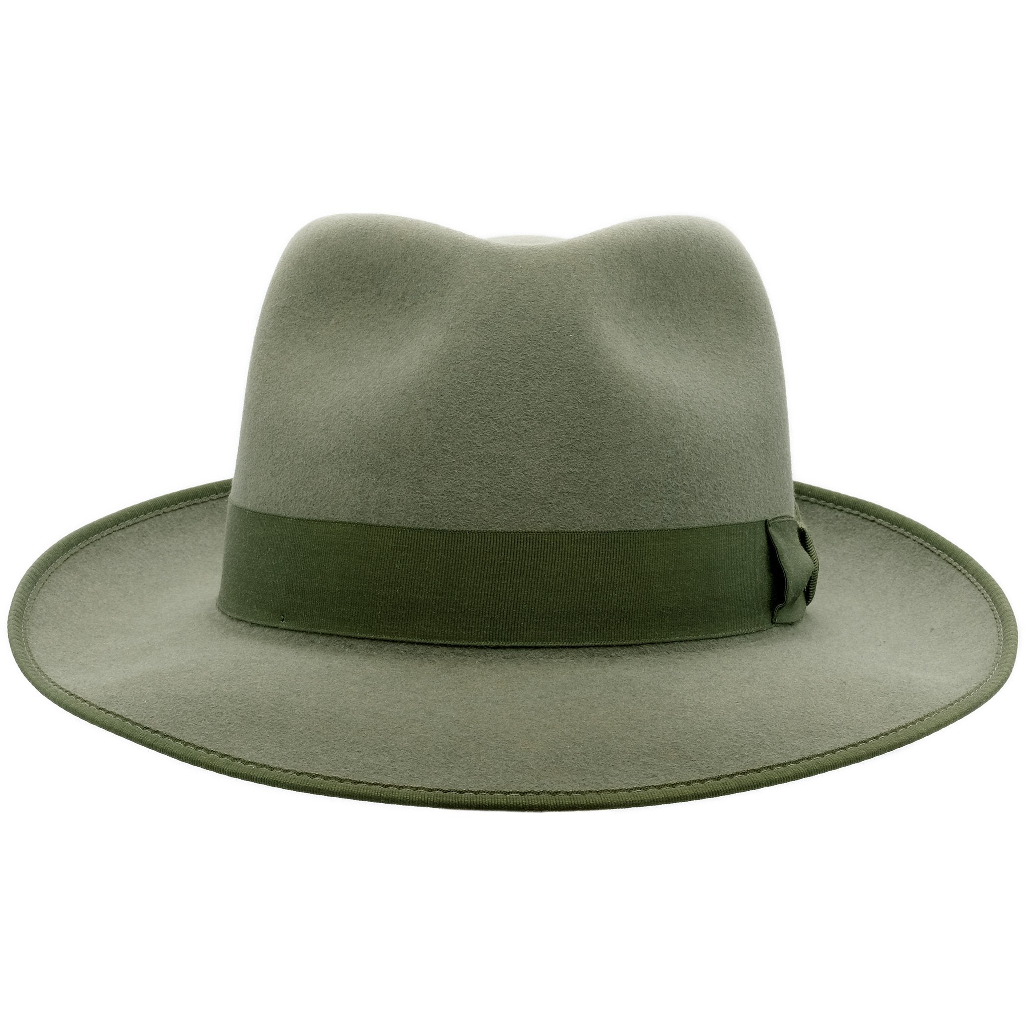 Front view of Akubra Stylemaster hat in Bluegrass Green colour
