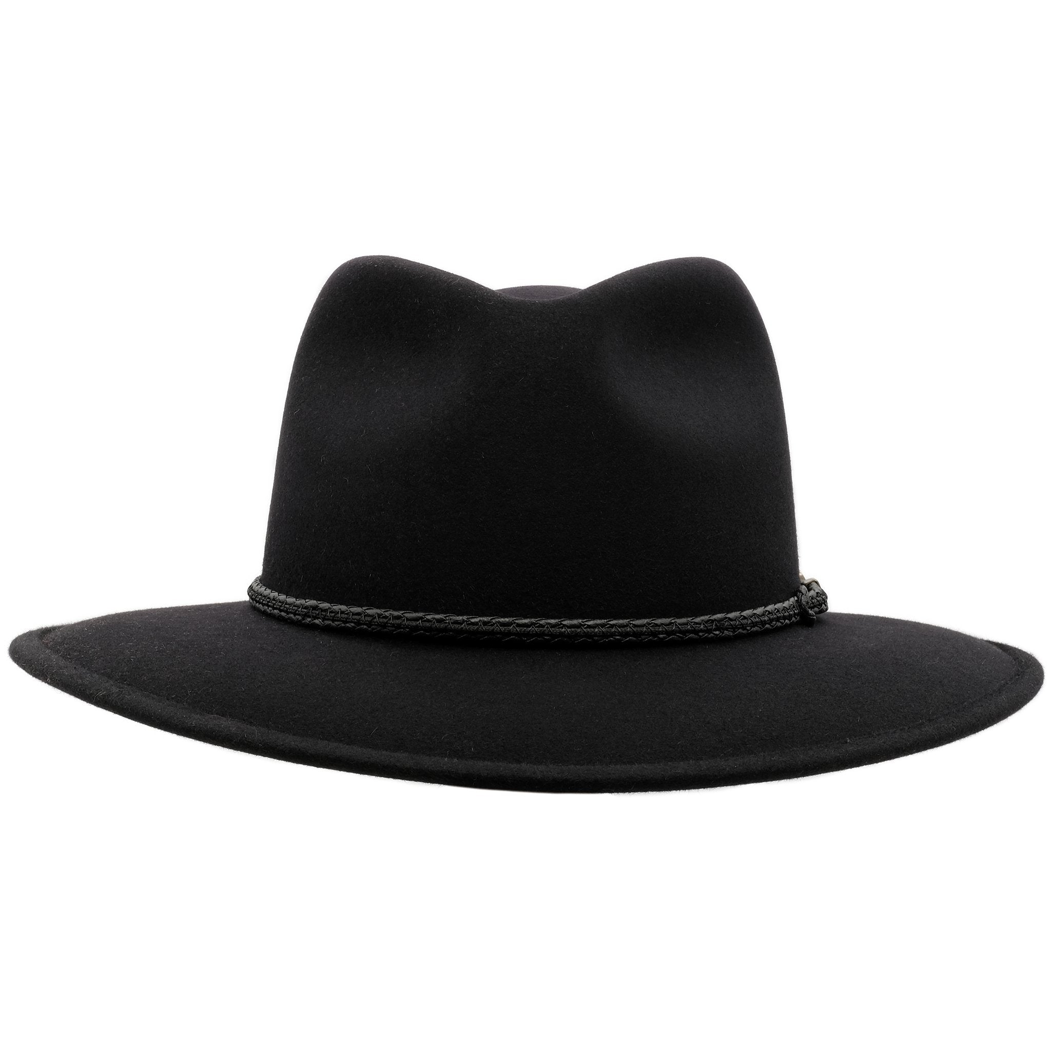 Front view of Akubra Traveller hat in black