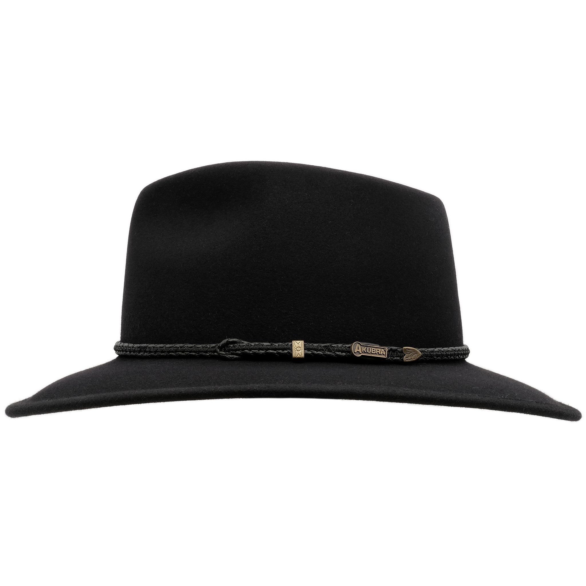 side view of the Akubra Traveller hat in black