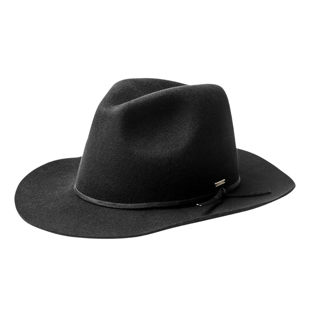 Angle view of Black Brixton Duke Cowboy Hat
