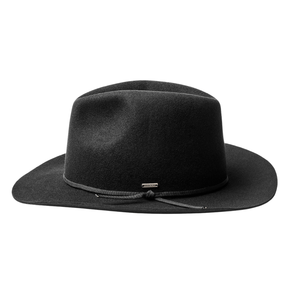 Side view of Black Brixton Duke Cowboy Hat