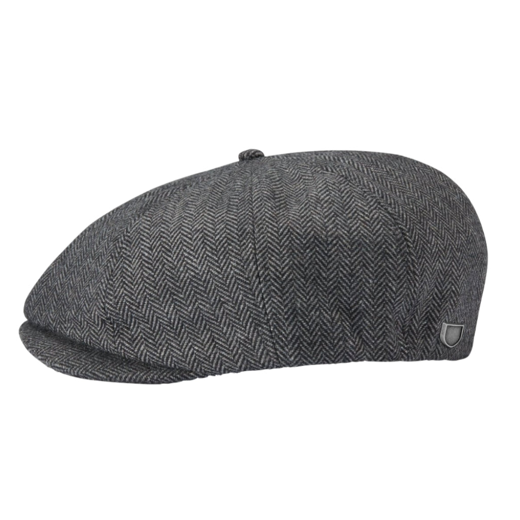 Side view of Brixton Brood Snap Cap - Grey Black colour