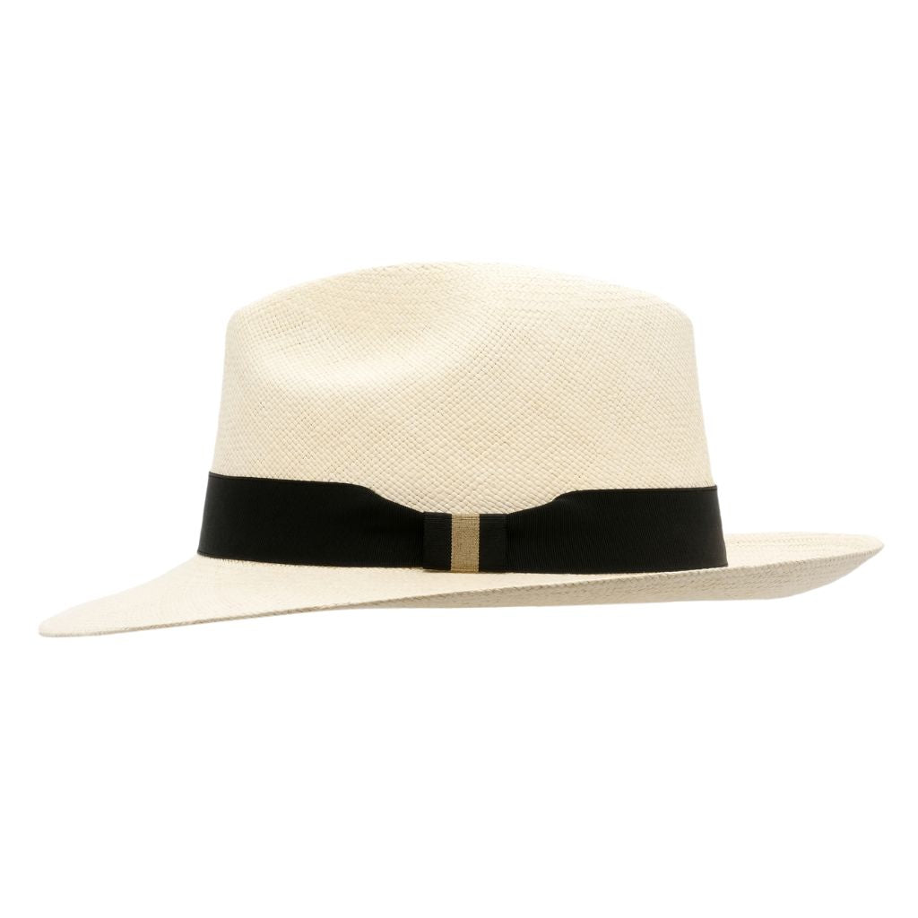 Side view of Camilo Classic Panama - Natural with Black Grosgrain