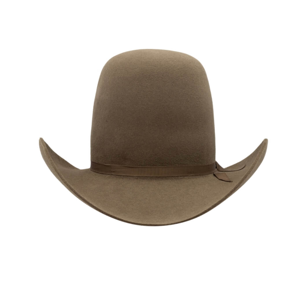 Front view of Akubra hat Woomera style, Sorrel Tan colour