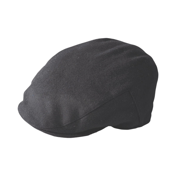 Failsworth Melton Wool Cap Black Strand Hatters