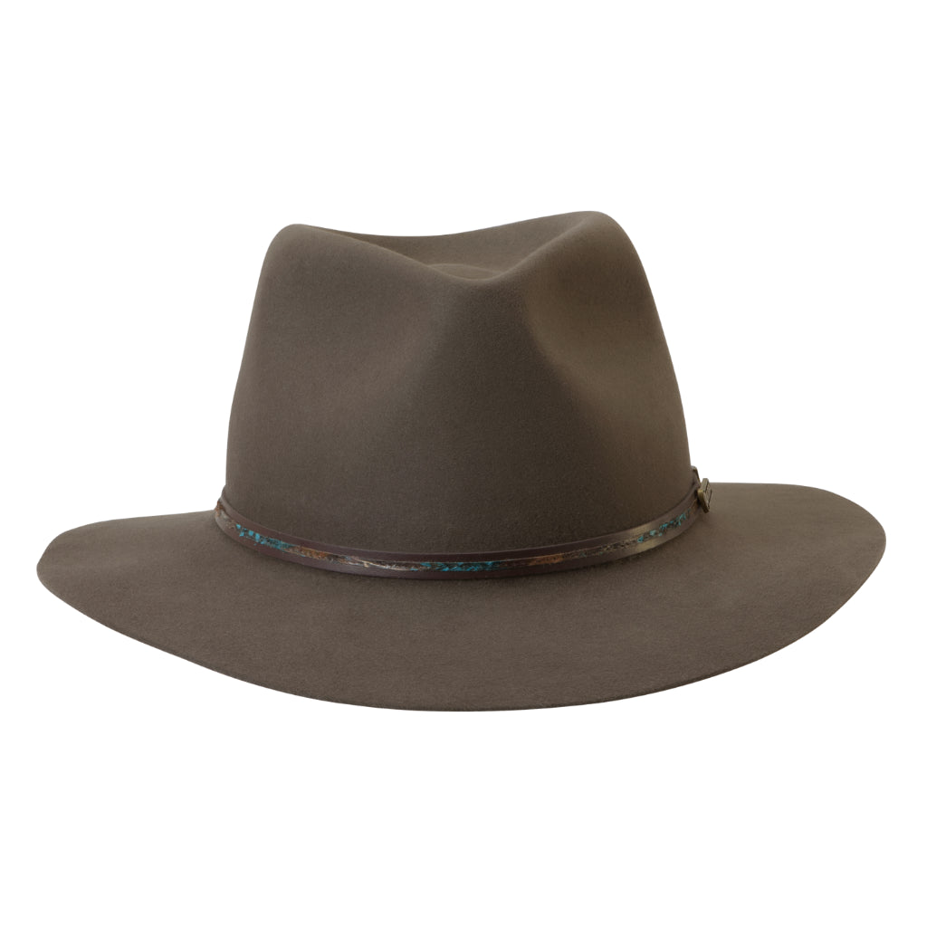 front view of Akubra Leisure Time hat in Regency Fawn colour