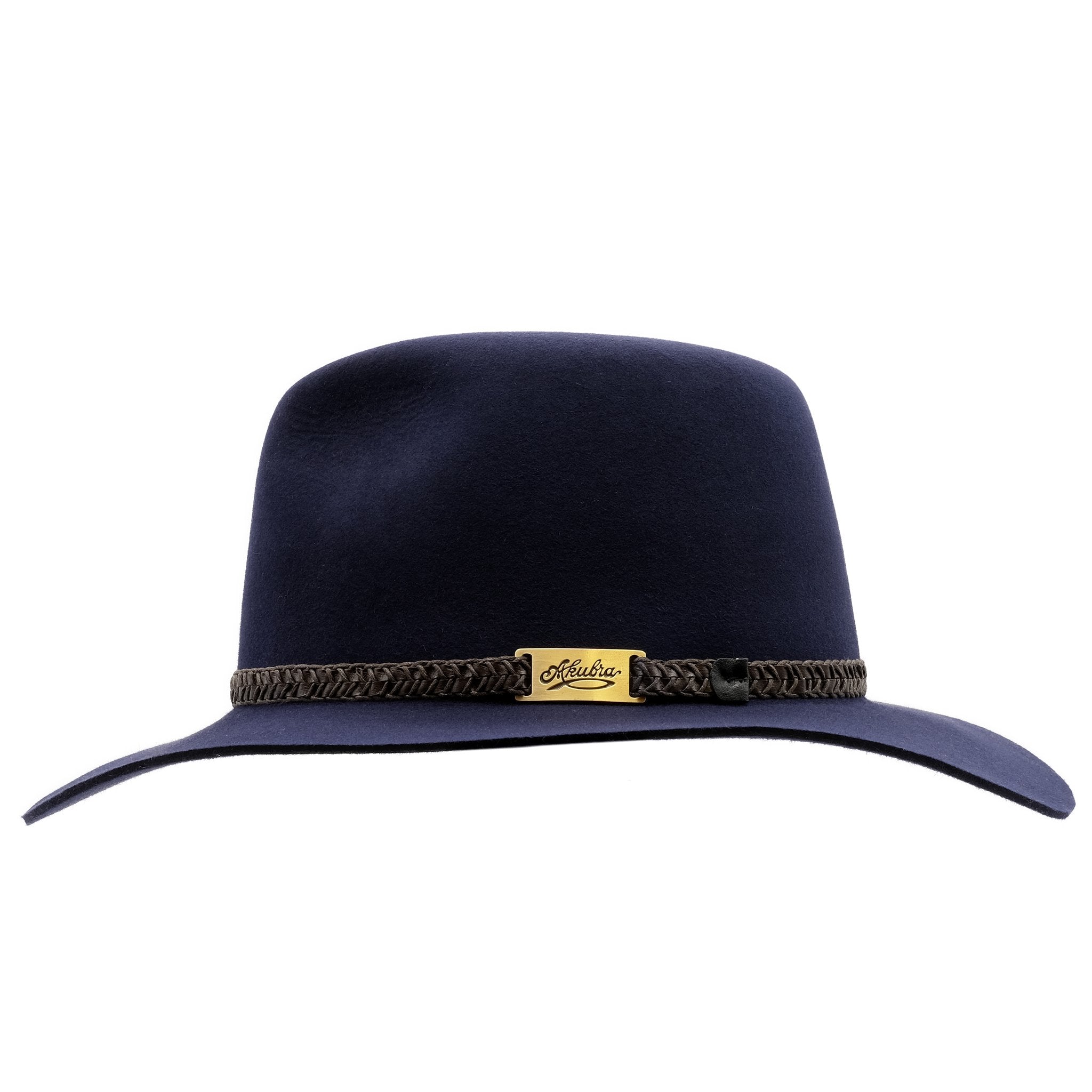 side view of the Akubra Avalon hat in Federation Navy colour