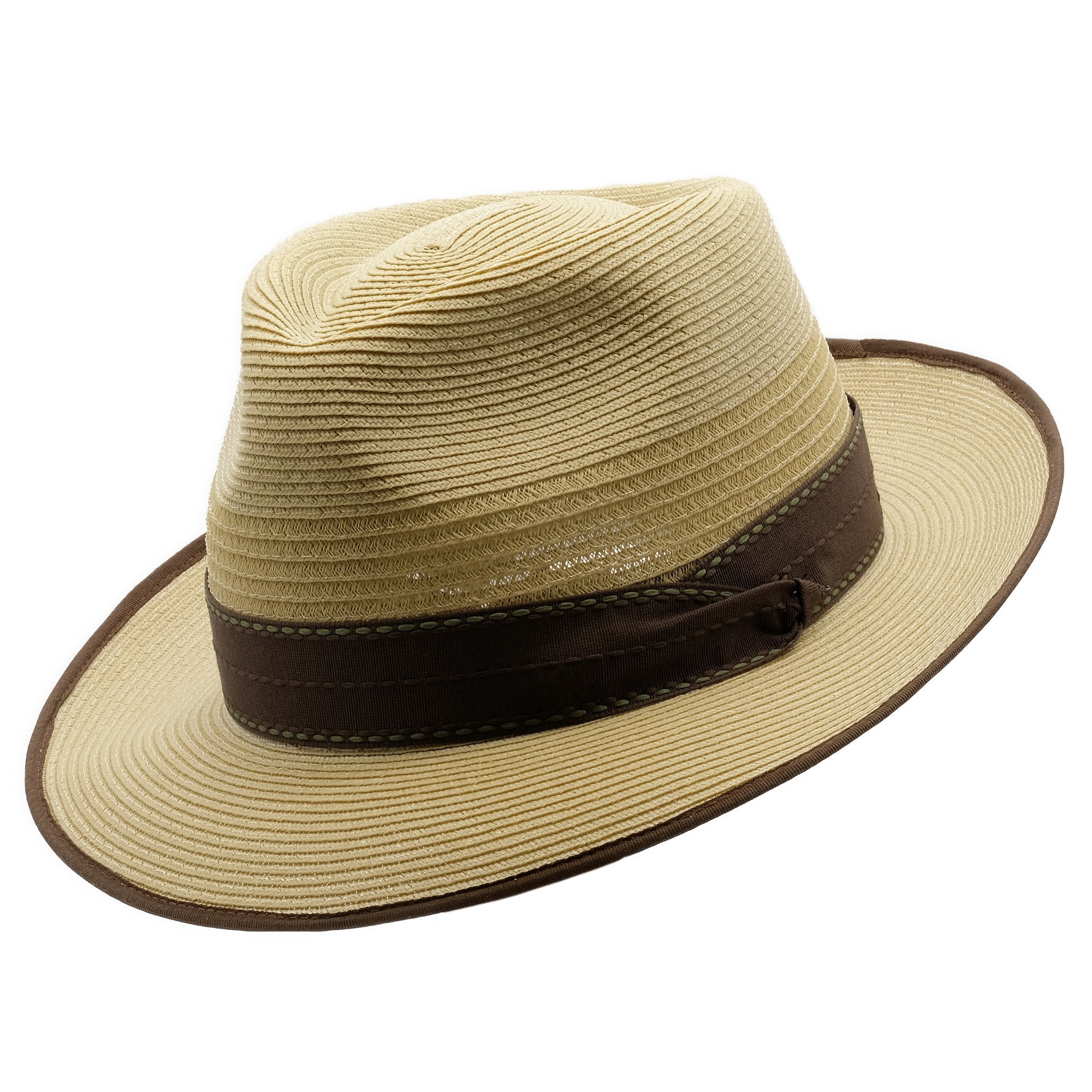 Angle view of Akubra Capricorn hat in Fawn colour