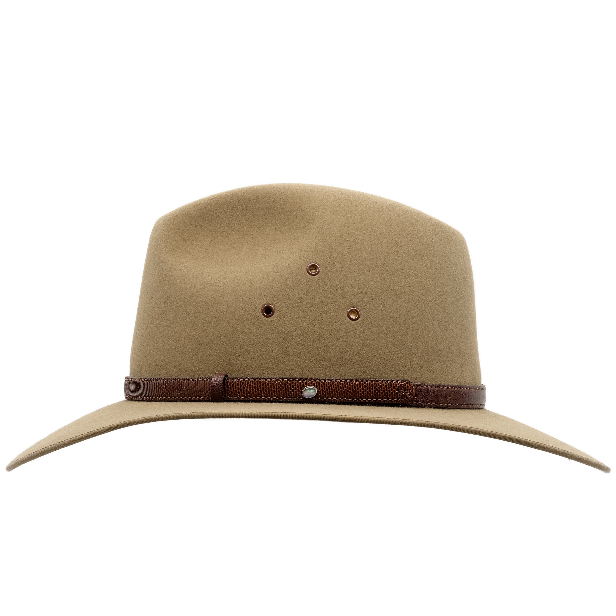 Side view of the Akubra Coober Pedy hat in Santone colour