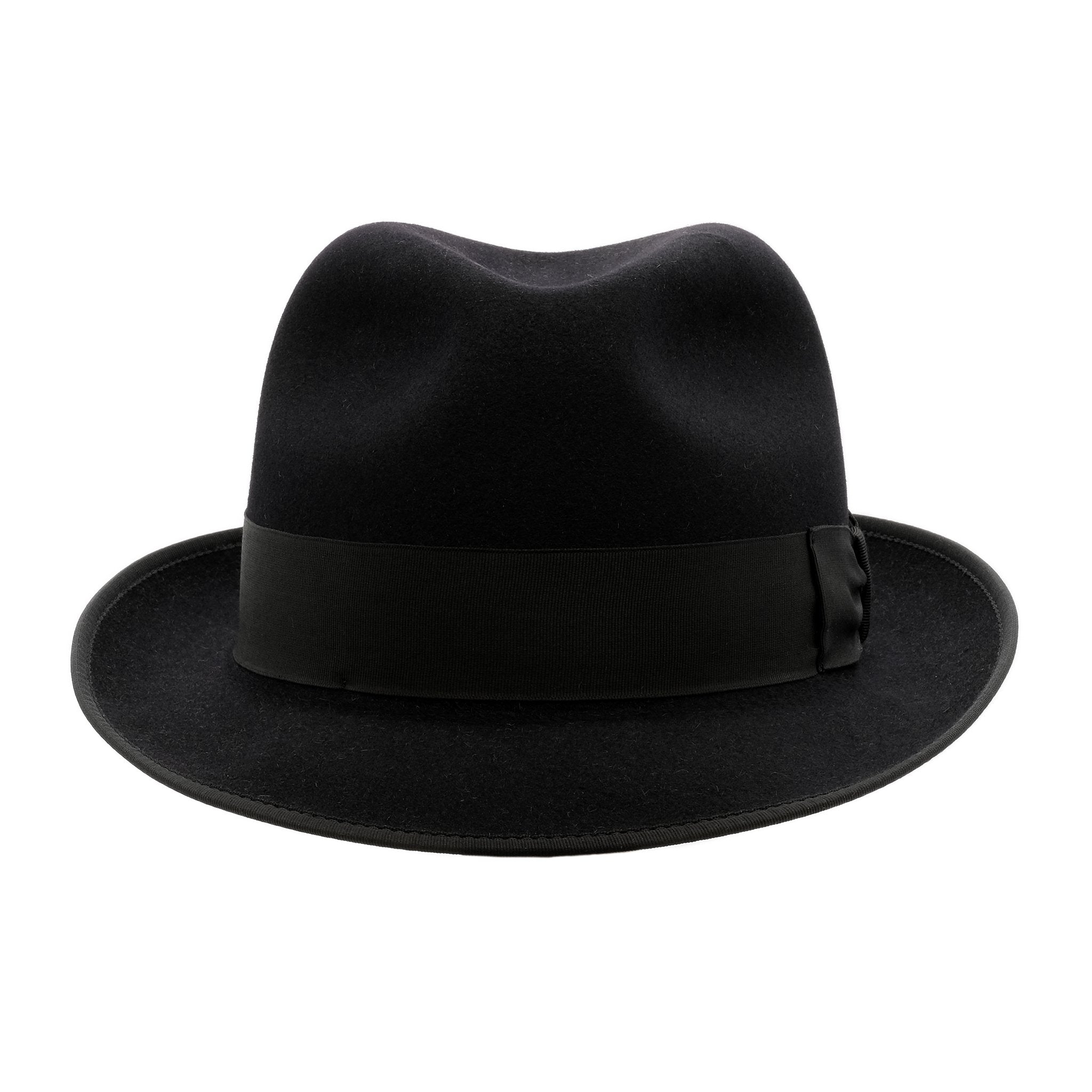 Front view of the Akubra Hampton hat in black