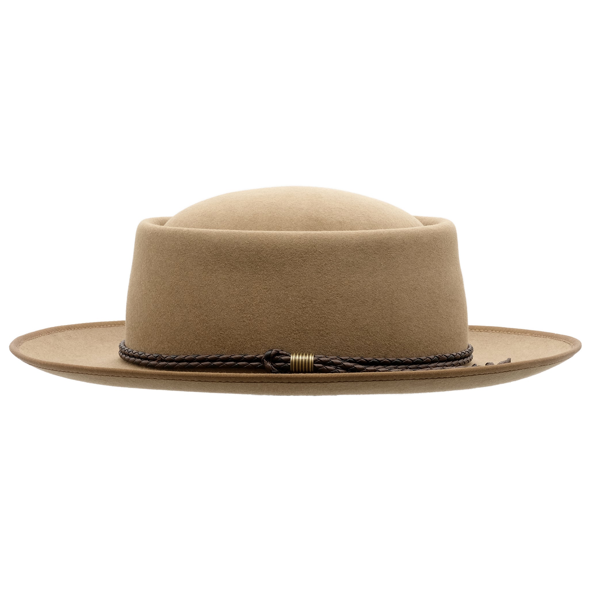 Side view of the Akubra Pastoralist hat in Tawny Fawn colour