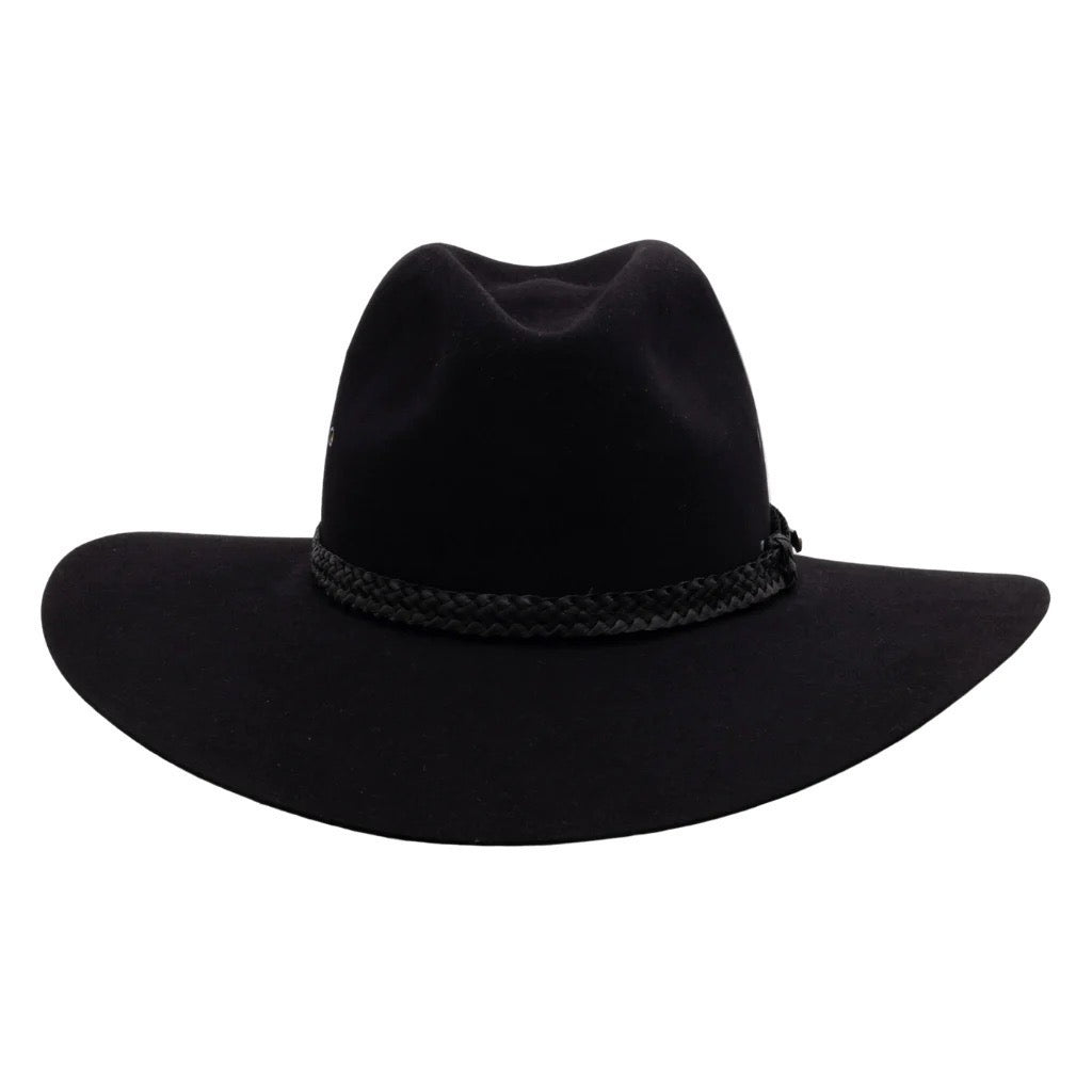 Front view of Akubra hat, Riverina - Black
