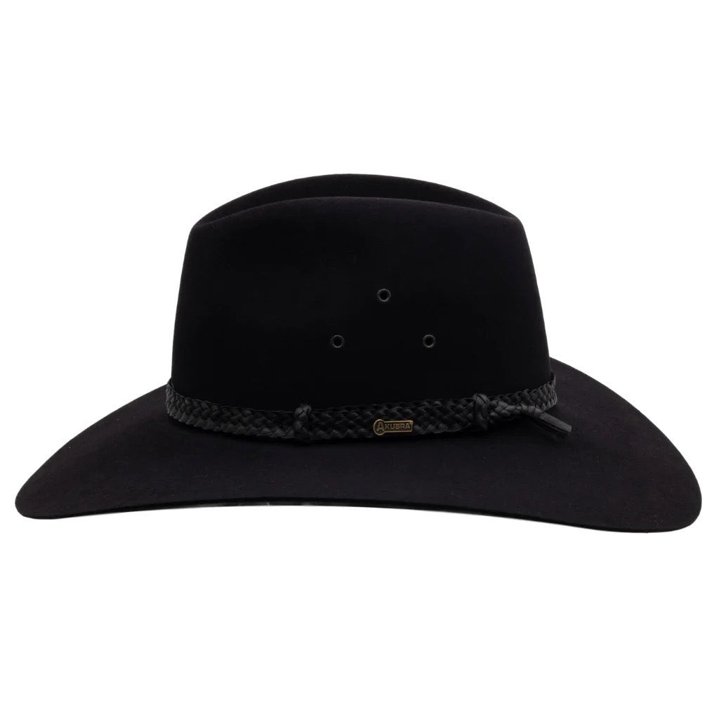 Side view of Akubra hat, Riverina - Black