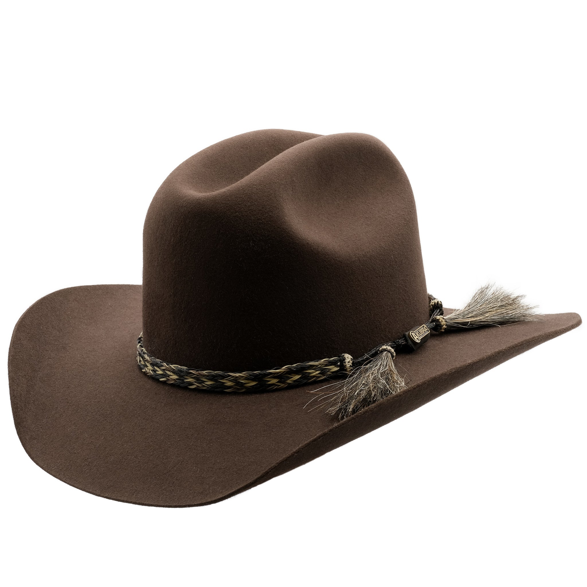 Angle view of Akubra Rough Rider in Loden colour