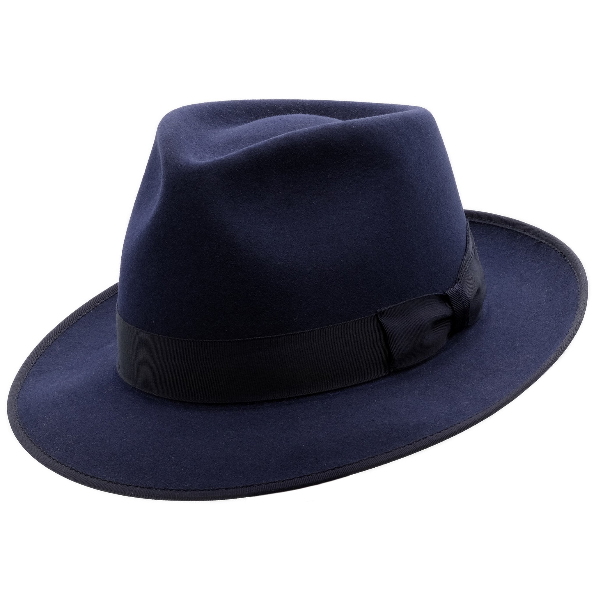 angle view of akubra Stylemaster hat in Federation Navy colour