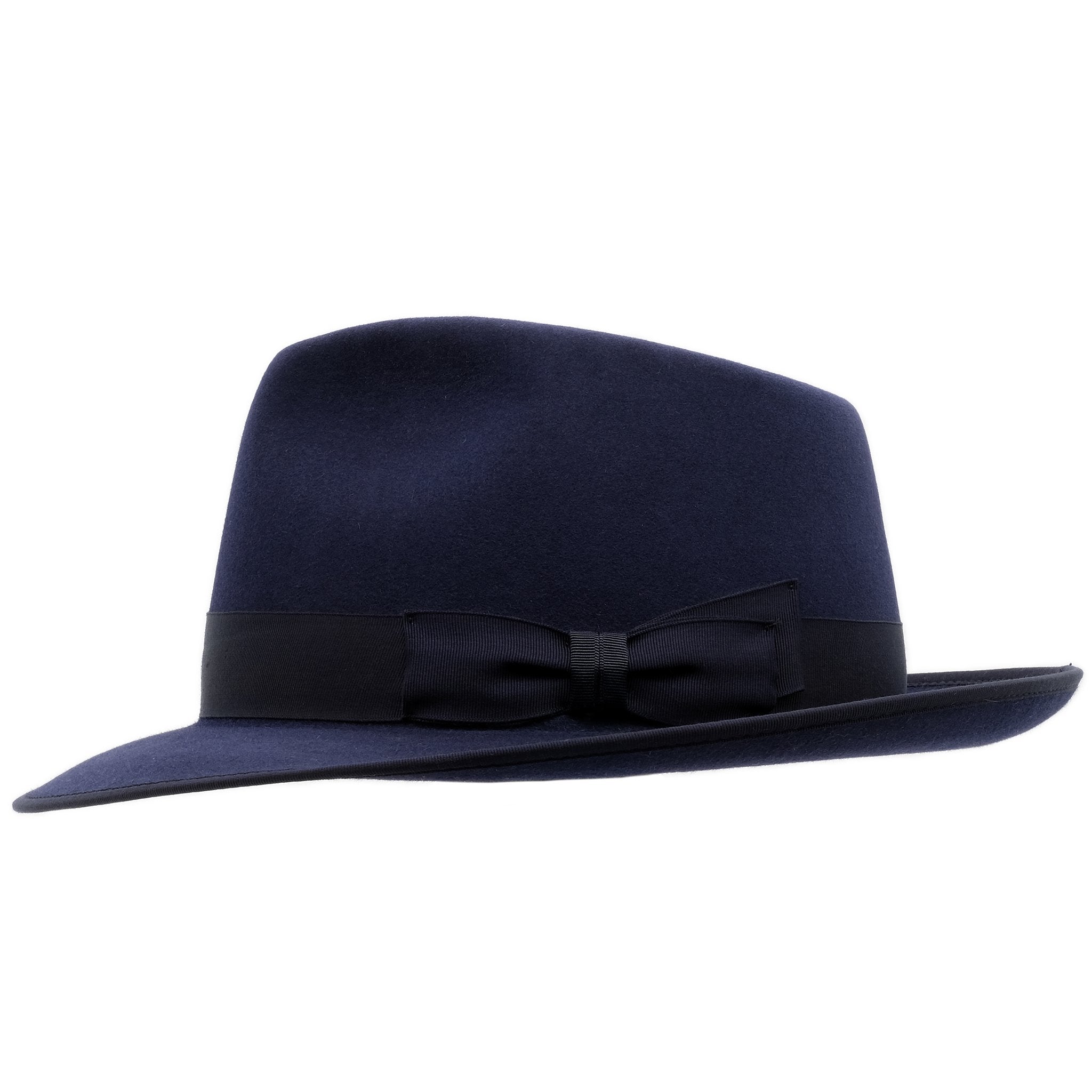 Side view of akubra Stylemaster hat in Federation Navy colour