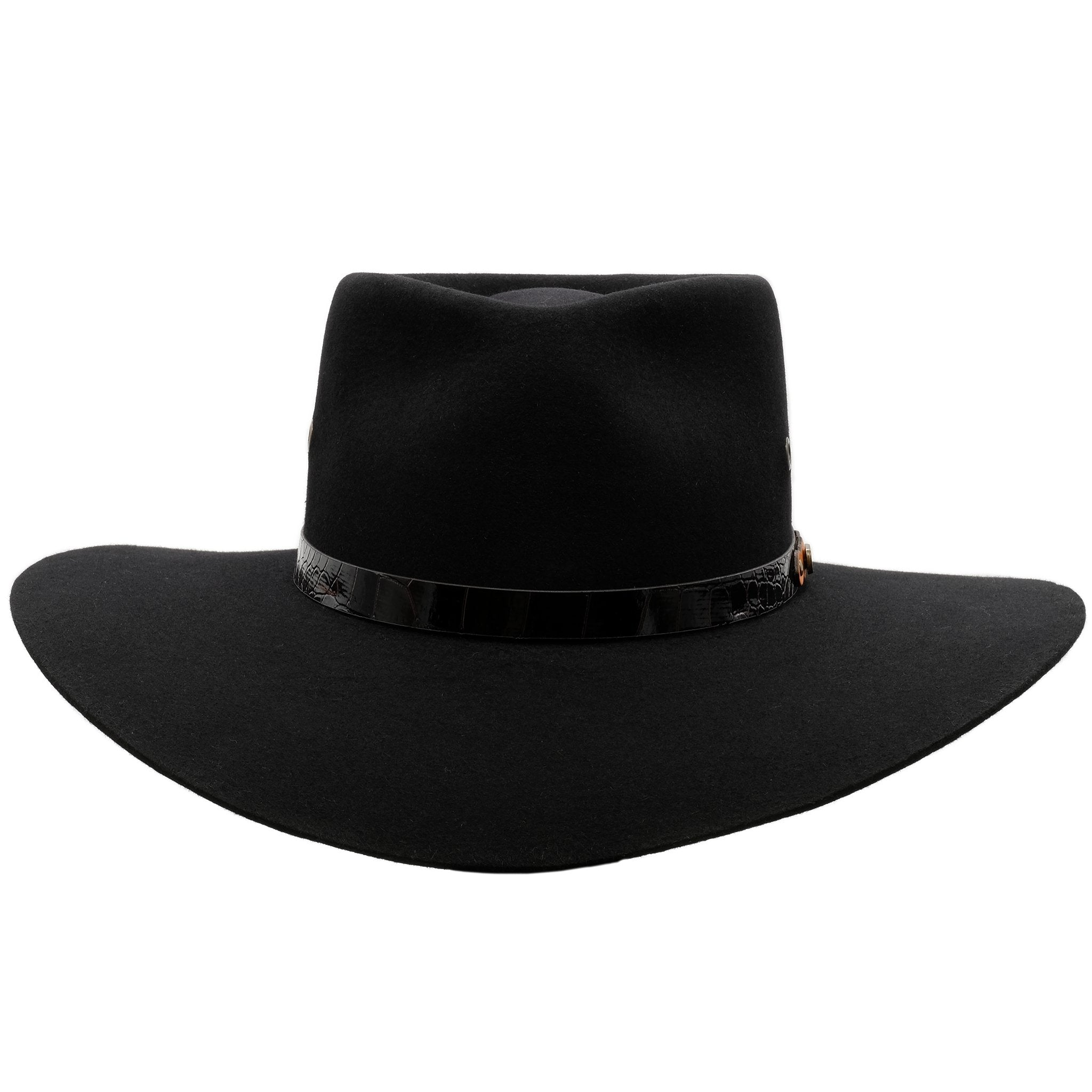 front view of Akubra Territory hat in black