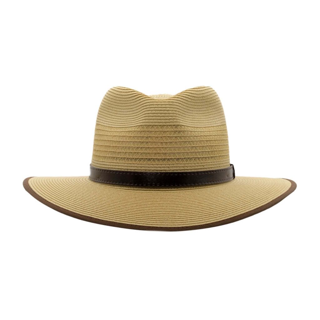 Front view of Akubra Zephyr hat in fawn