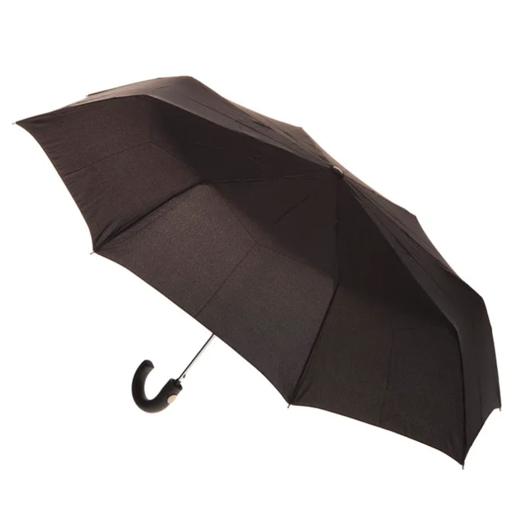 Clifton Umbrella - Automatic Mini Maxi - Black. Shown open.
