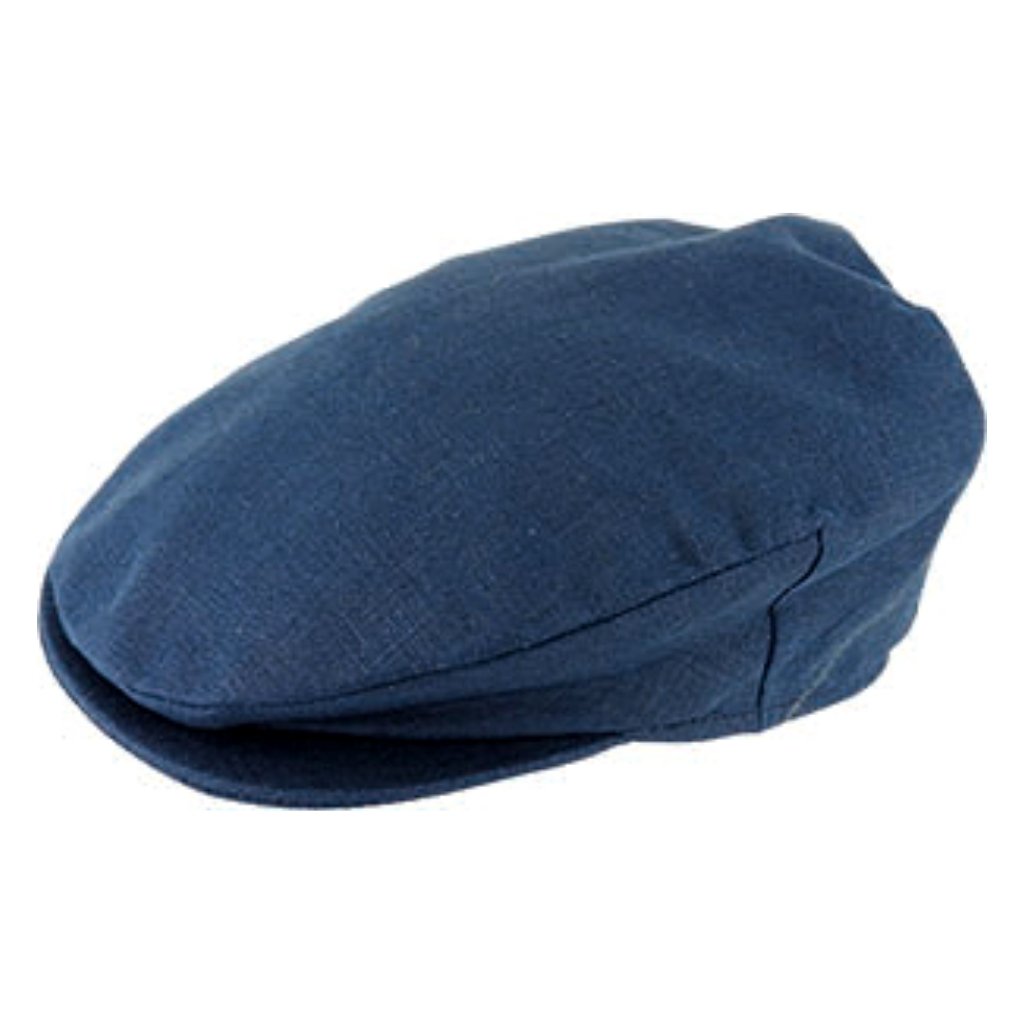 Angle view of Hanna Hats Linen Vintage Cap in navy colour.