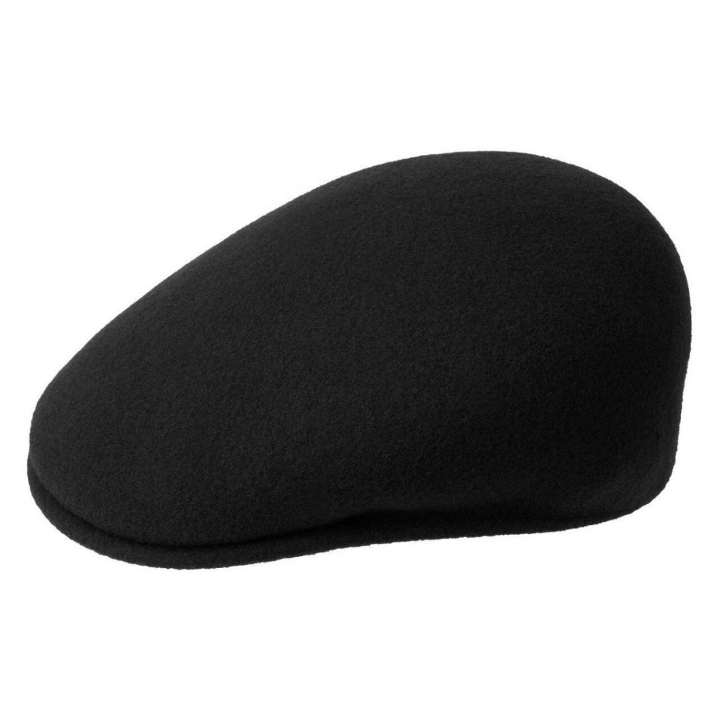 Side view of Kangol Wool 504 Cap in black 