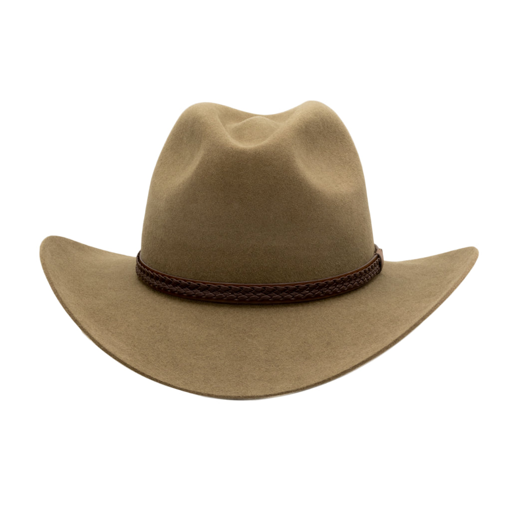Front view of Akubra Kiandra Country stylehat in Santone colour