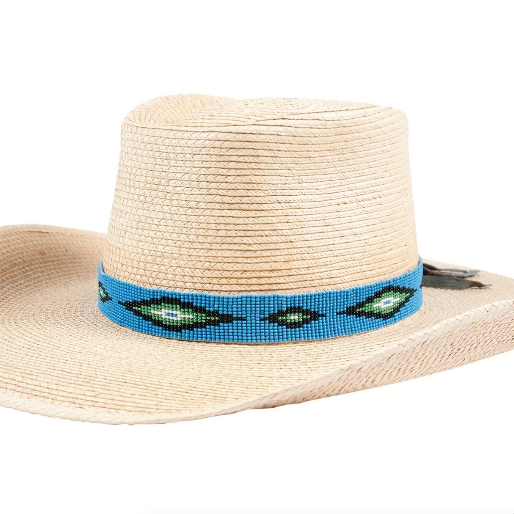 Sunbody Hat Band - Bead and Suede tie - Green Diamond
