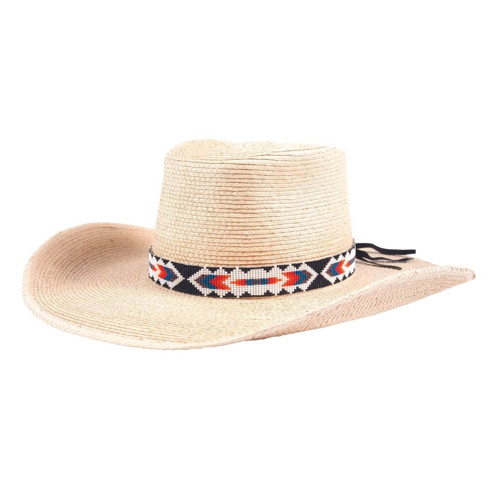 Sunbody Hat Band - Bead and Suede tie - Chevron