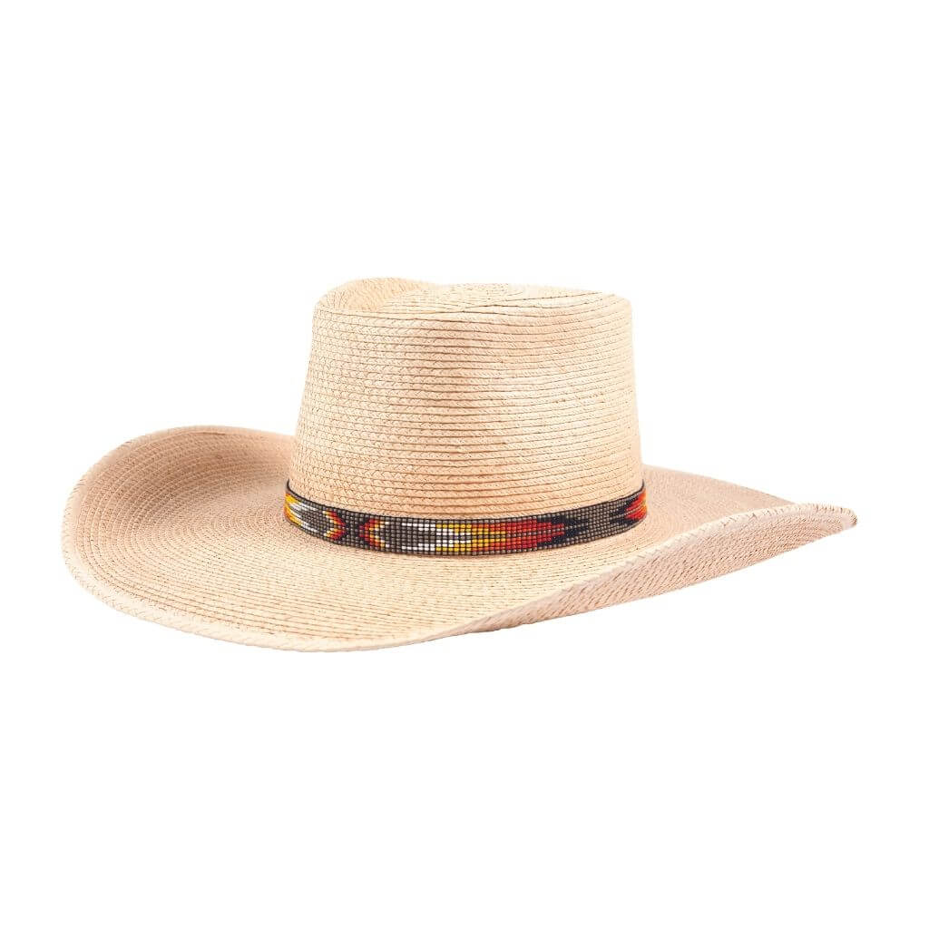 Sunbody Hat Band  on hat - 9 Czech Bead Stretch - Grey style.