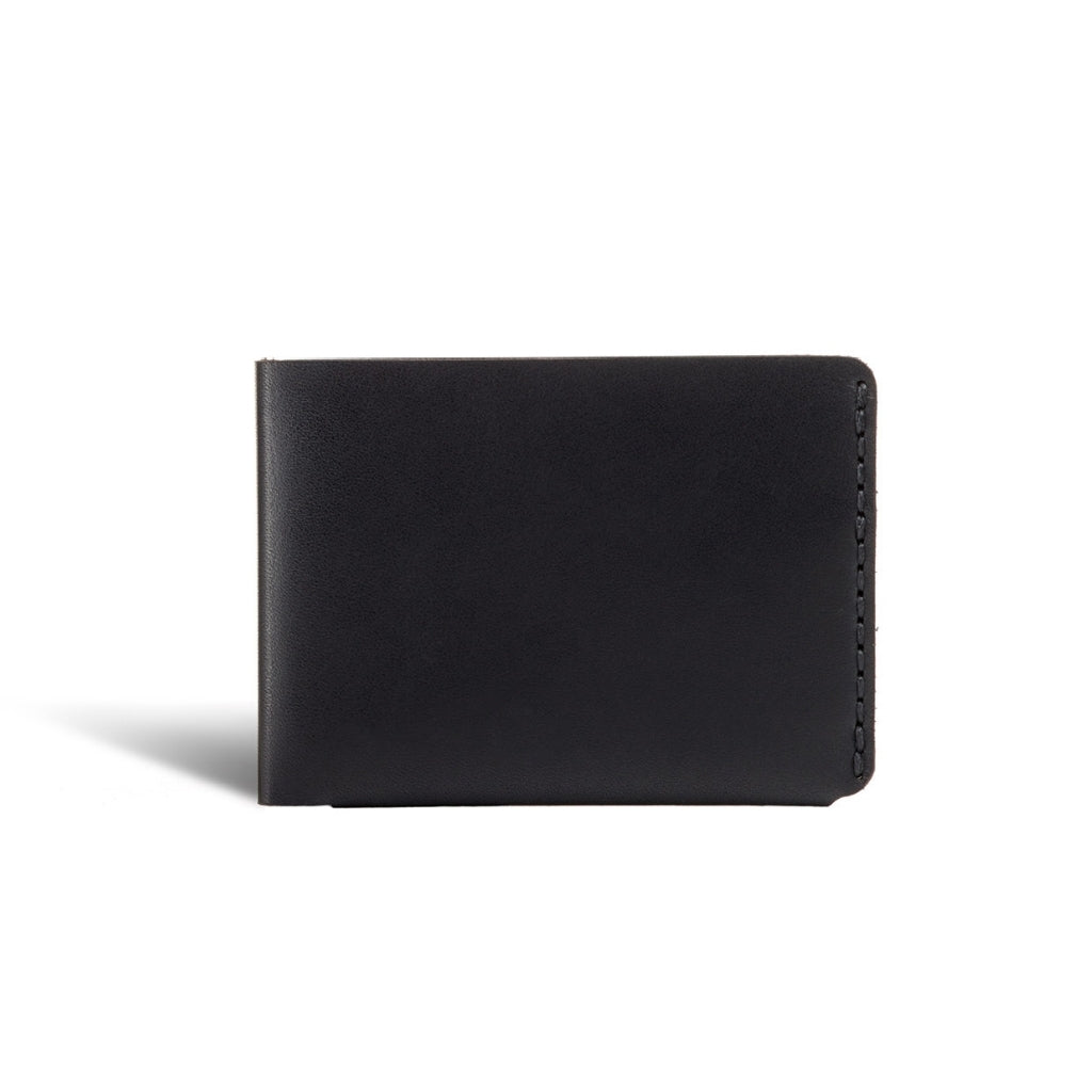 Black New Holland Coin style Tailfeather  leather wallet - shown closed.