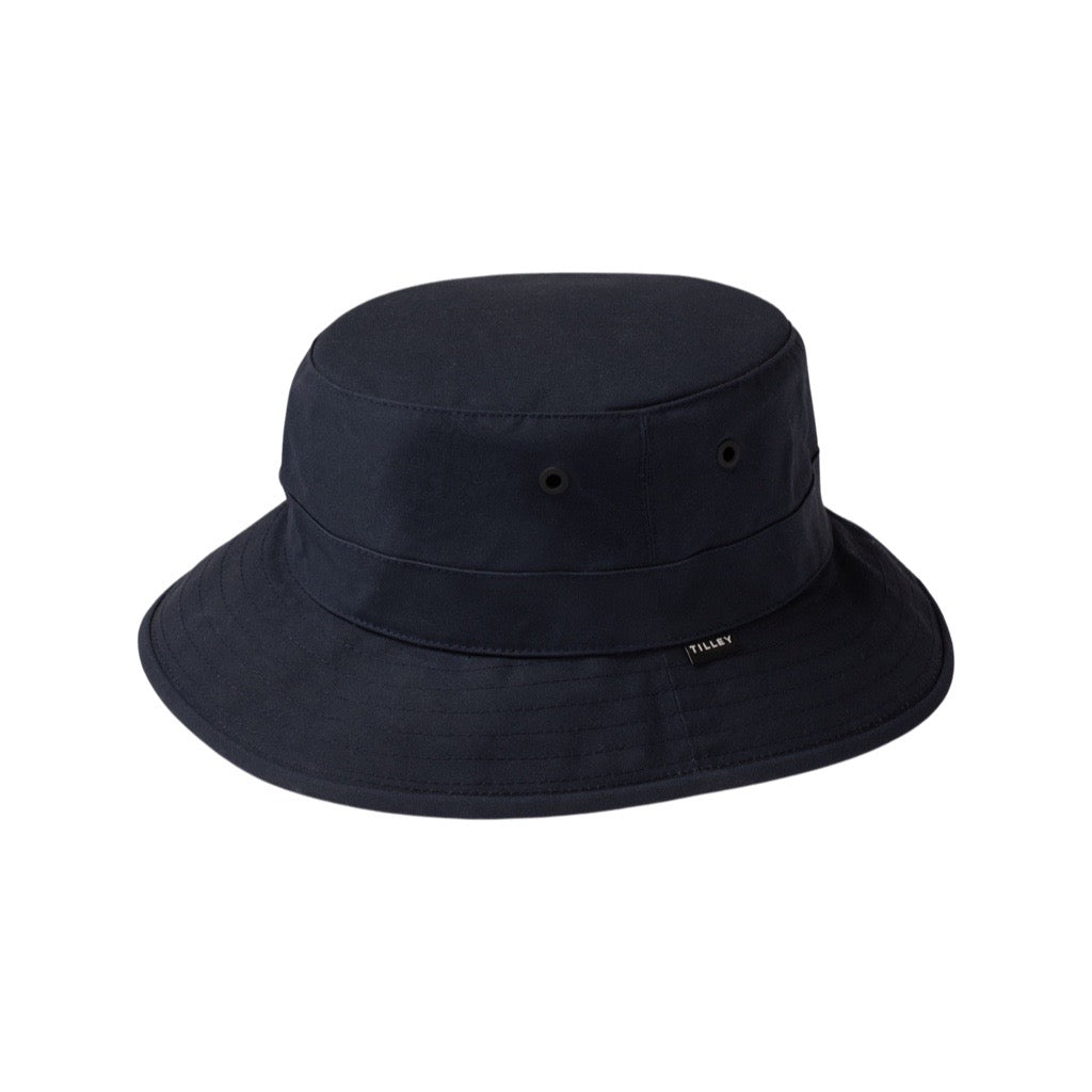 Tilley Waxed Bucket Hat Navy – Strand Hatters