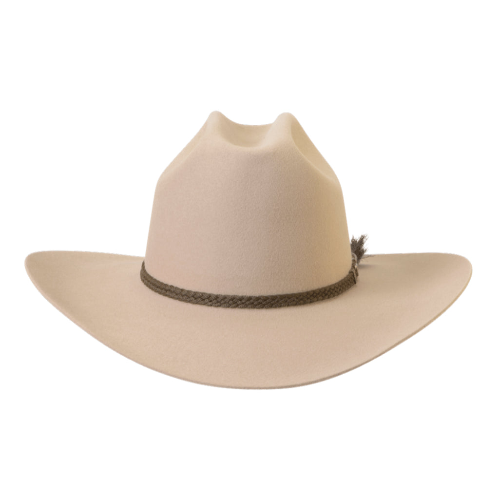 Front on view of Akubra the Arena hat  in Sand colour