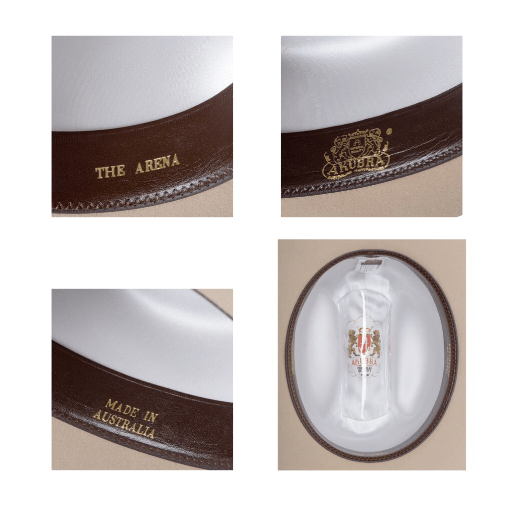 Image of interior detail of Akubra the Arena hat in Sand